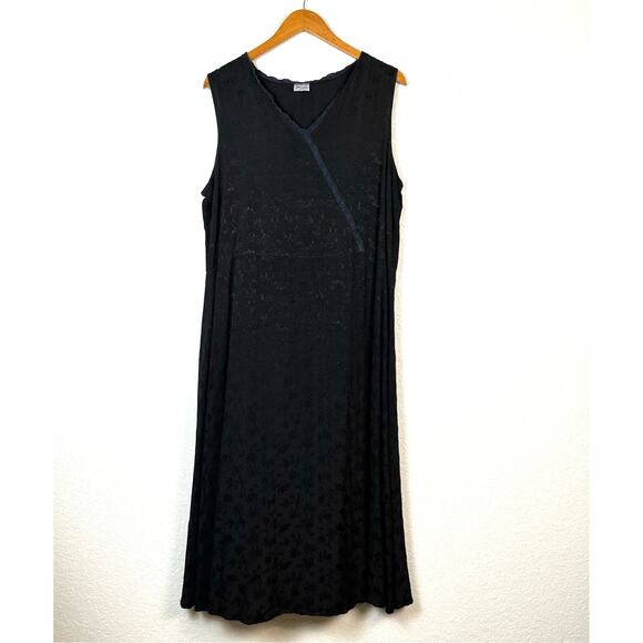 CP Shades Dresses & Skirts - CP Shades Black Floral Embroidered Midi Maxi Boho A Line Dress Womens Size Large